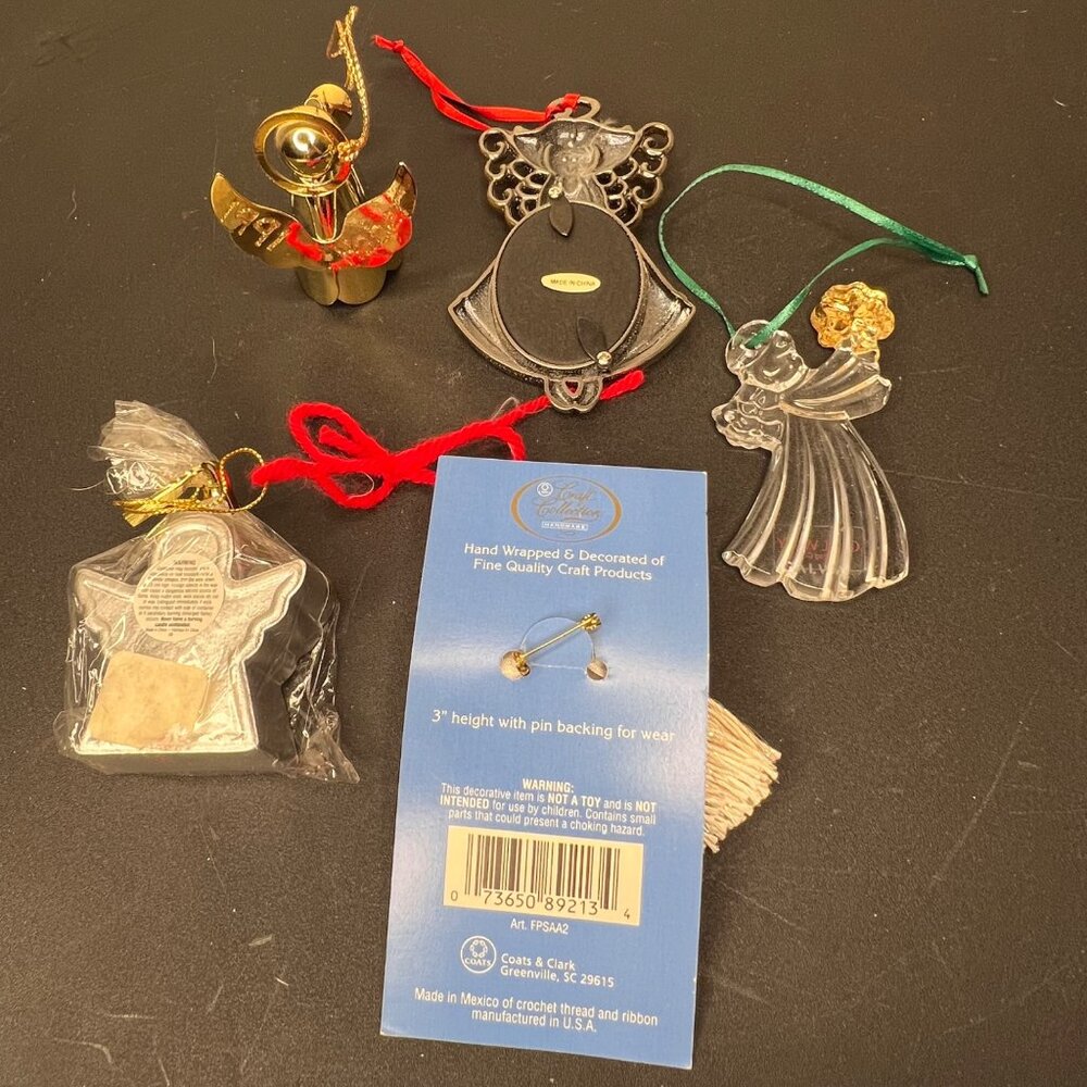 5 Angel Ornaments & Pins - Mixed Materials - Holiday/Decorative Collectibles - Picture 5 of 11